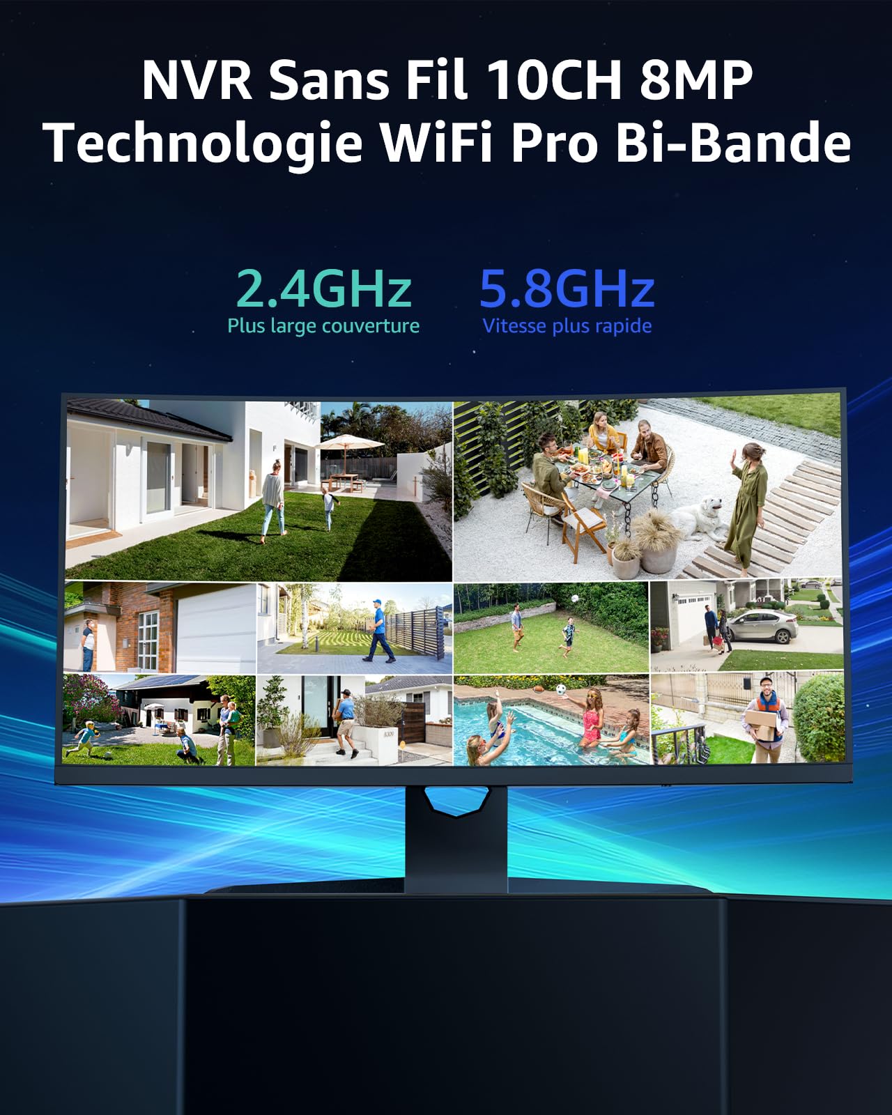 ANNKE 2K Kit Caméra de Surveillance WiFi Extérieure,10CH 4K NVR avec 500 Go