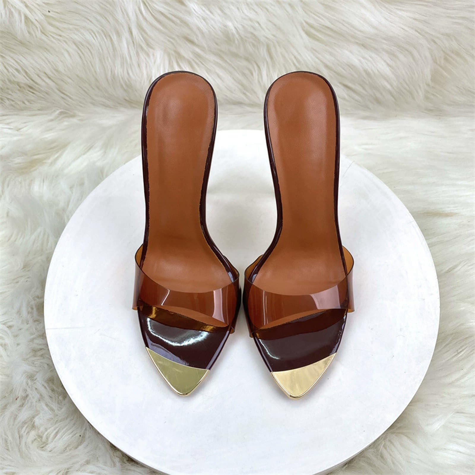 Sandali Eleganti da Donna Traspiranti con Tacco a Stiletto di 12 cm, Infradito estive, Scarpe Versatili per Matrimoni, uffici e Feste.
