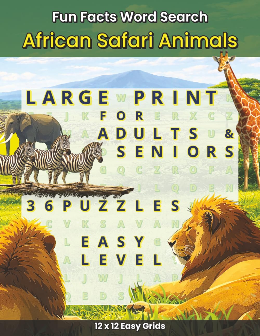 Fun Facts Word Search: African Safari Animals: Featuring The Big Five & African Wildlife – 36 Large Print, Easy and Relaxing Word Search Puzzles for ... Facts Word Search: Wildlife & Nature Series)