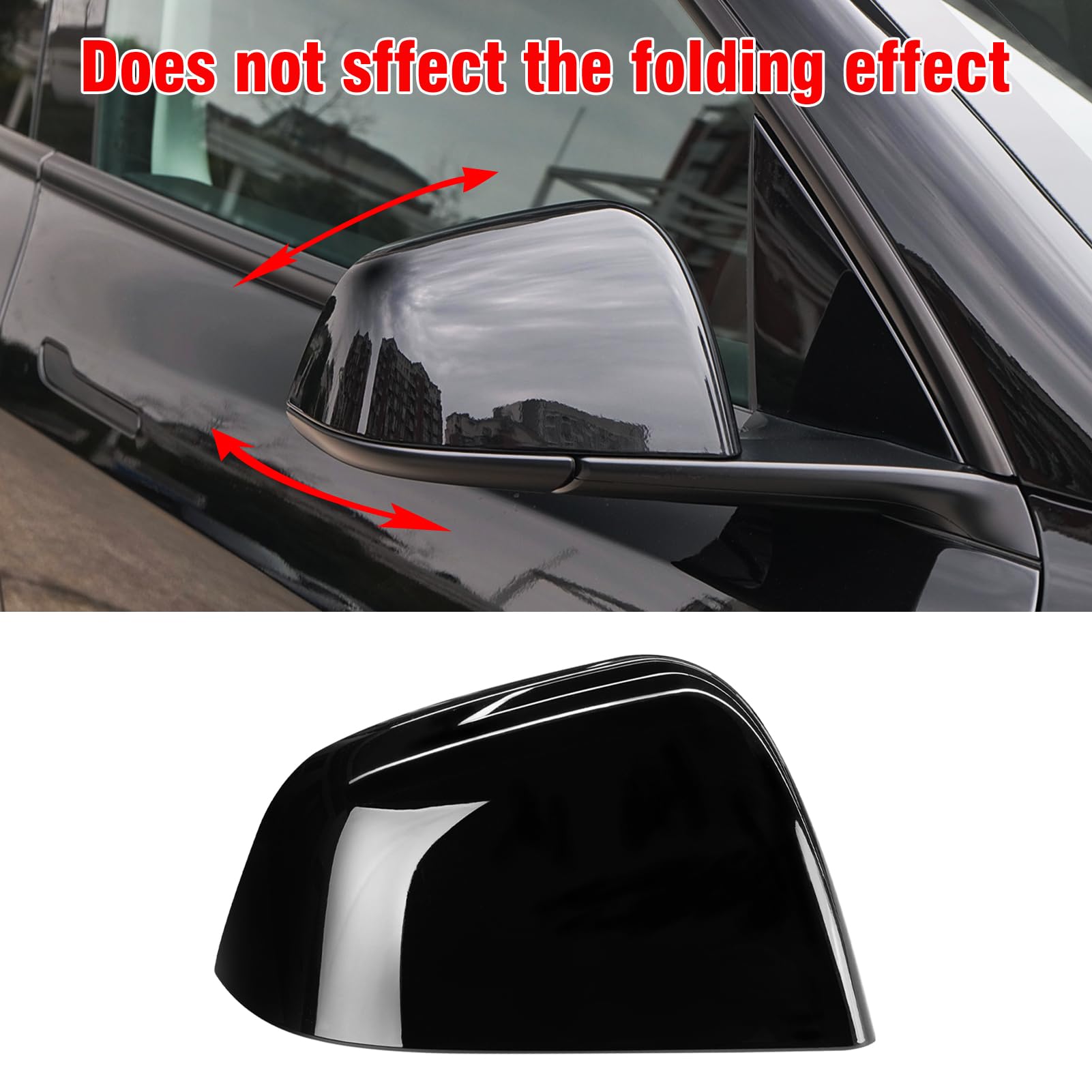 TTCR-II Copertura Specchietti Compatibile con Tesla Model Y Calotte Specchietti Lato Passeggero 2020 2021 2022 2023 2024 Tappi Specchietti per Model Y Accessori （Nero-Destra）