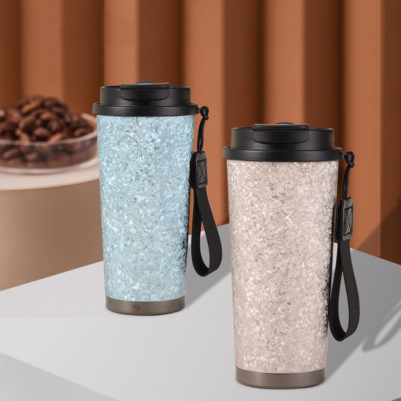 Izolowany kubek do kawy o pojemności 500 ml, podróżny kubek do kawy Tytanowy termos próżniowy na wynos Szczelny kubek Kubek do kawy wielokrotnego użytku dla mężczyzn i kobiet