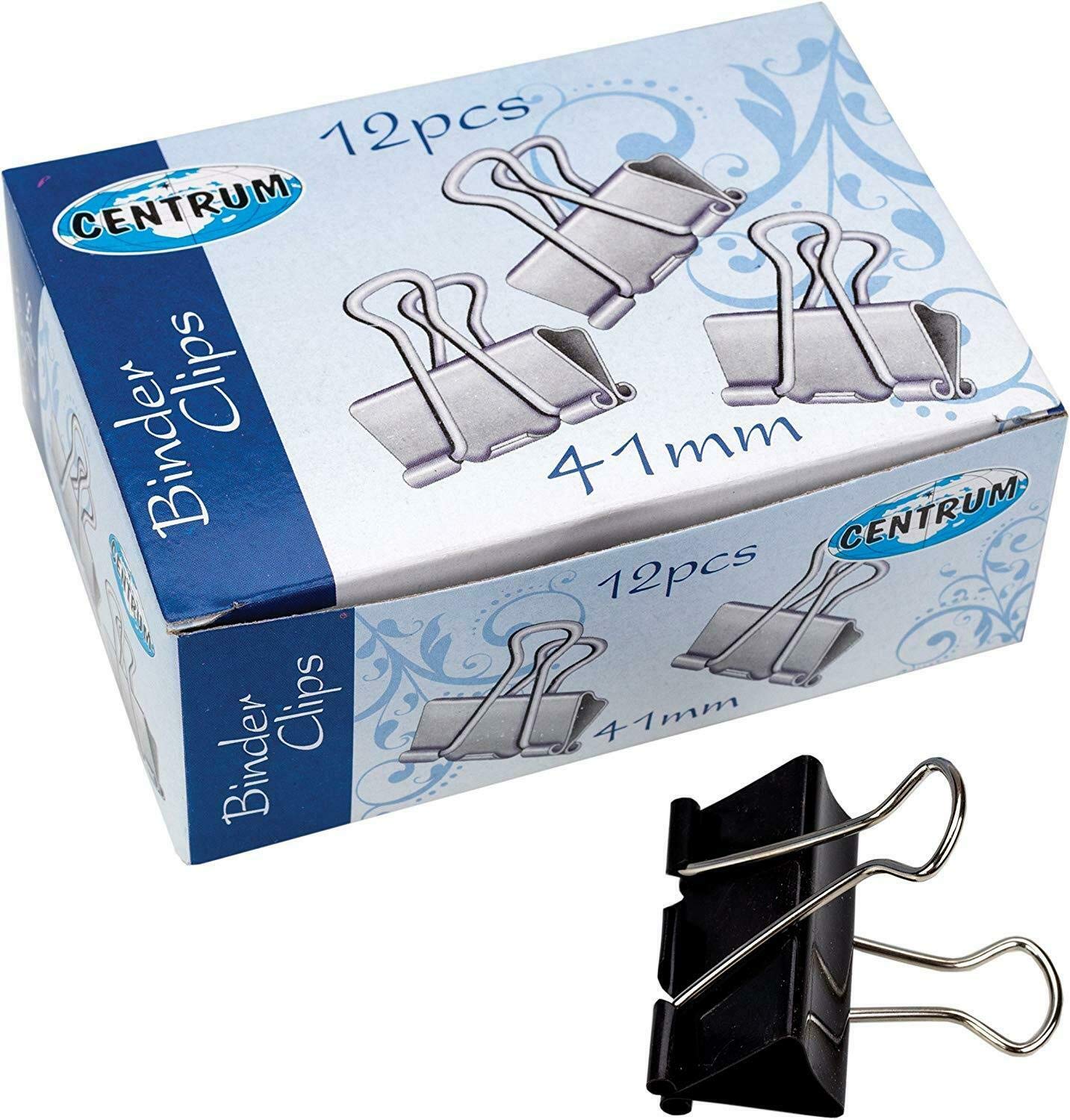 Habercrafts Black 12 X 41Mm Foldback Clips Money Grip Bulldog Letter Metal Clip