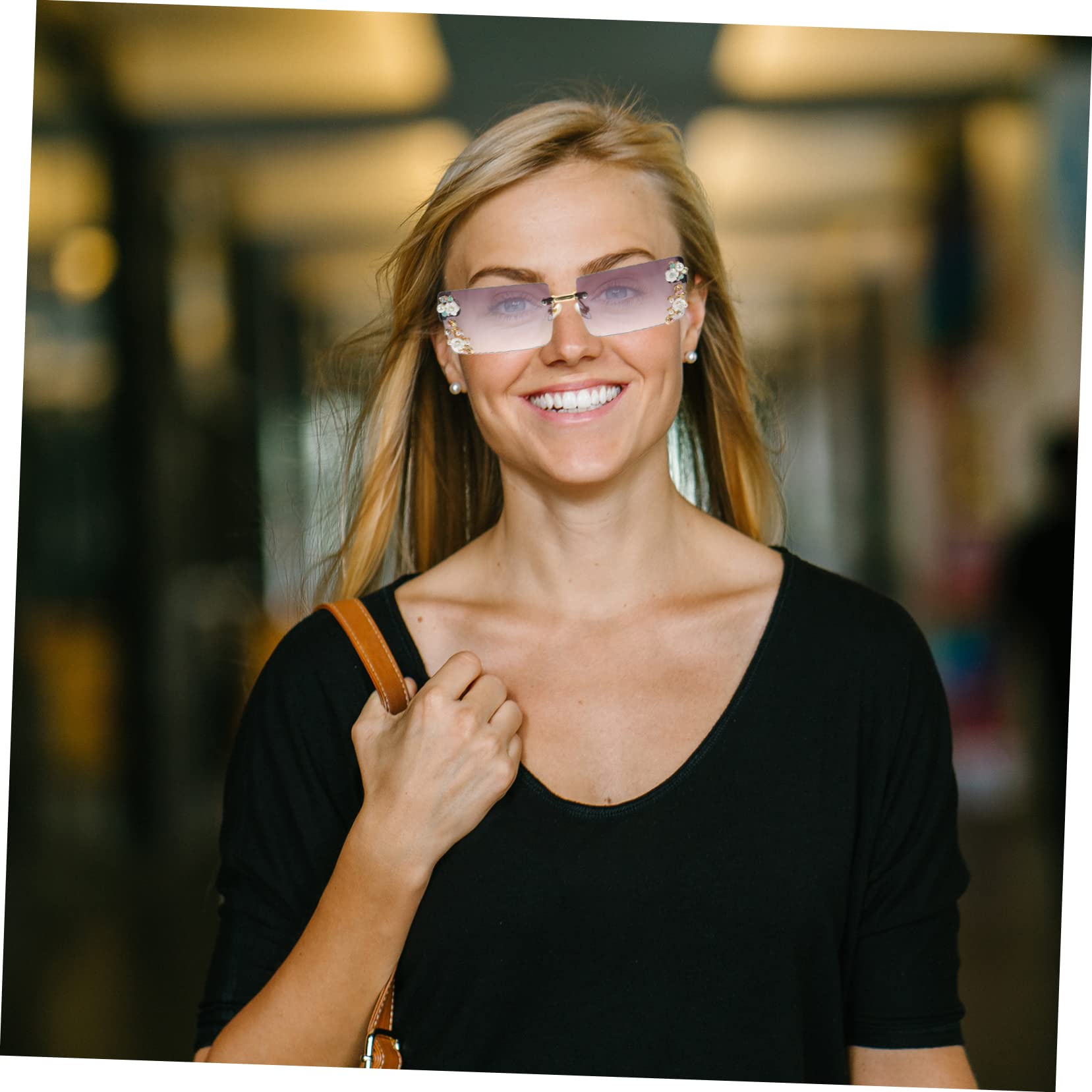 VALICLUD Sonnenbrille Kind Strass 4 Stück Sonnenbrille Modebrillen Spiegelgläser Strass Brille Damen Brille Neuheitsbrille Vintage- Trendiges Make-up-brille Maskerade Modische Brillen Black Stk