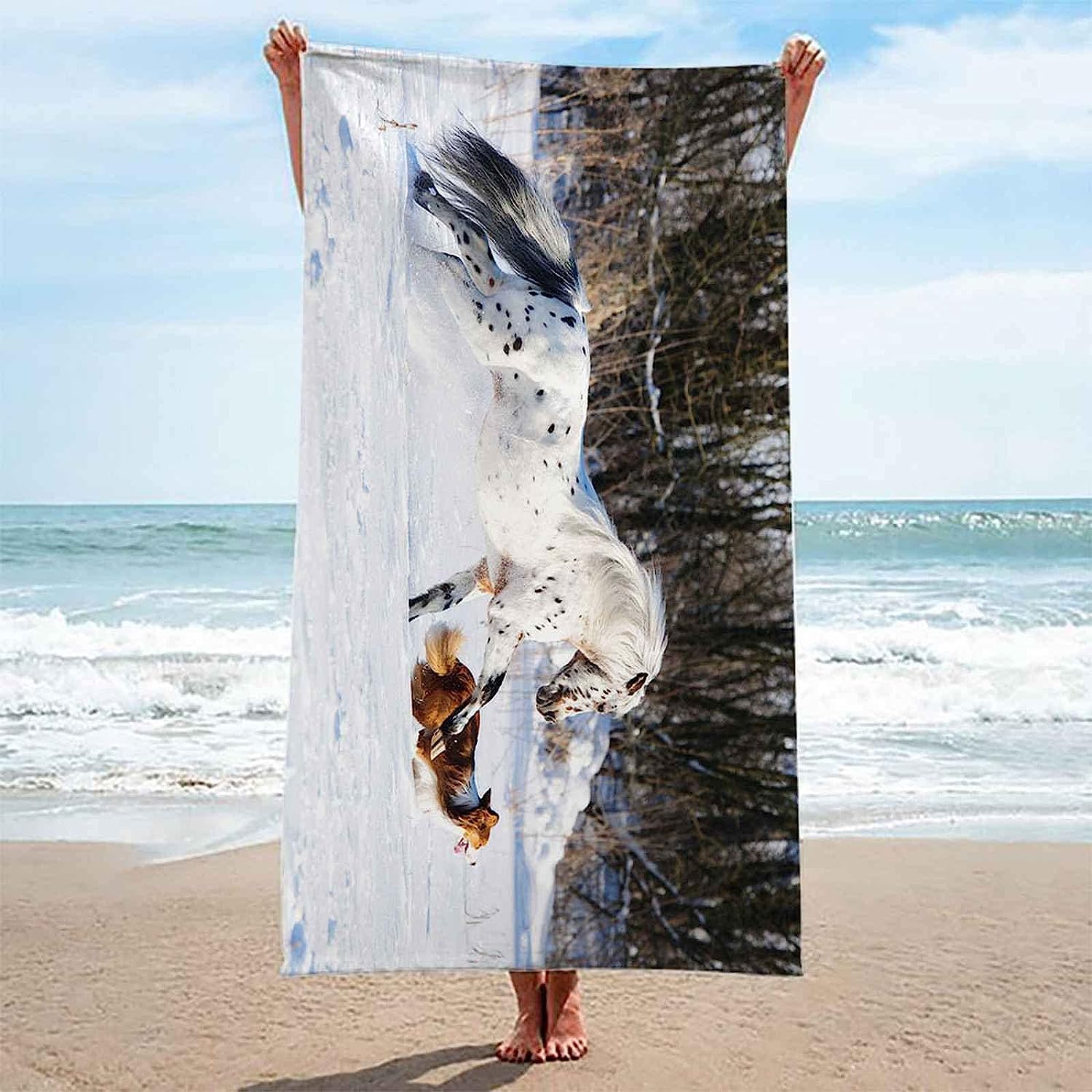 Telo Mare, Telo Fitness, Telo Da Palestra, 200 X 200 Cm, Asciugamano In Microfibra, Compatto, Asciugatura Rapida, Ultra Assorbente, Ultra Leggero, Per Sport, Tema Travel, Cucciolo Di -2Q2Z/L2B7-8E8I