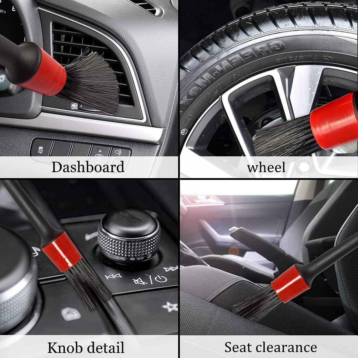 Kyrotech 5 Farklı Boyutta Oto Detay Fırça Seti, Jant ve Lastik Fırçası, Araba Kontrol Paneli, Oto İç Ve Dış Temizlik, Deri, Havalandırma Delikleri, Amblemler, Motorsikletler