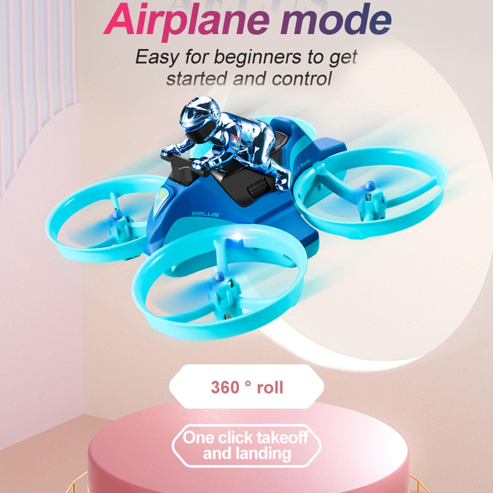Aereo Telecomandato V24, Elicottero Senza Pilota Da 2,4 Ghz, Auto Volante Da Mare, Terrestre E Aerea, Flip A 360 °, Quadrirotore Da Decollo/atterraggio A Una Chiave-Green||3 Pcs Batteries