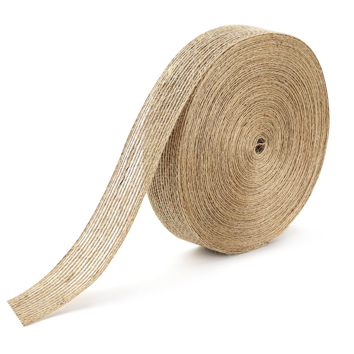 21 Yard Burlap Wired Ribbon, Natural Burlap Fabric Roll for Holiday Party DIY Handmade Artist Home Decor Packaging,Tree Decoration,Outdoor Decoration (1 Inch Wide)