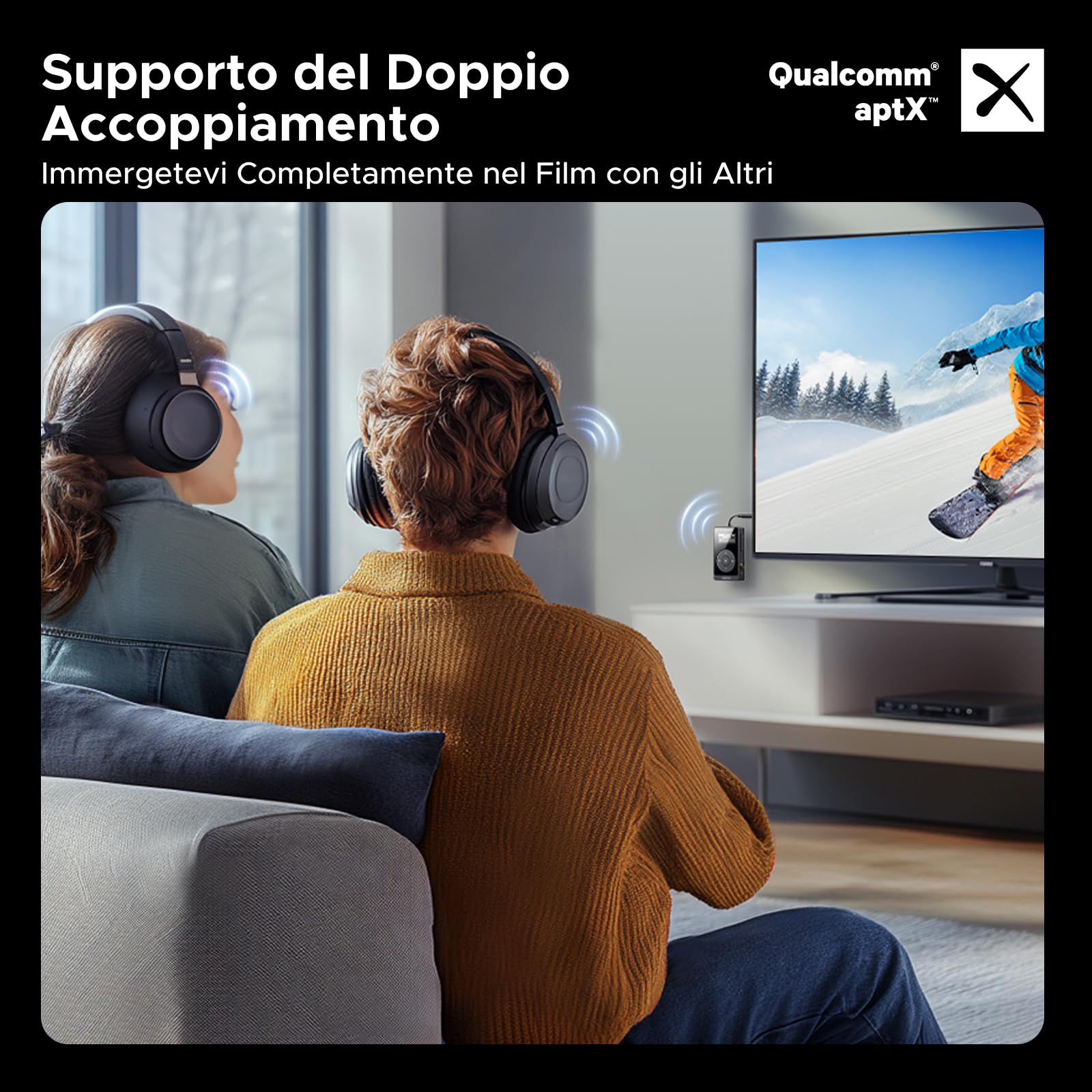 UGREEN Ricevitore Trasmettitore Bluetooth 5.3 aptX HQ Adattatore Bluetooth 2 in 1 Audio Jack da 3,5 mm per Auto Aereo TV PC Altoparlante Amplificatore