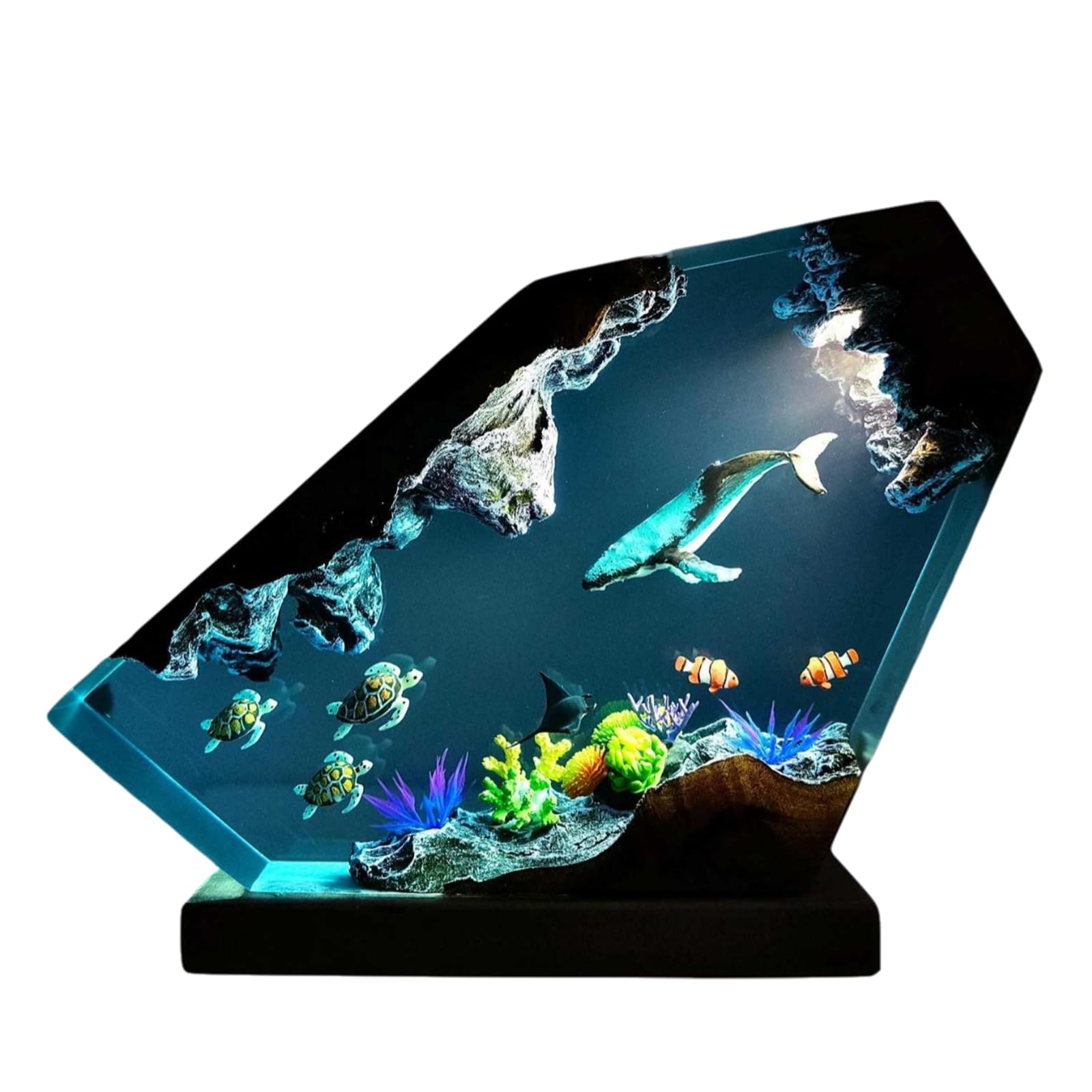 Lampa oceaniczna z żywicy epoksydowej – ręcznie wykonana lampa dekoracyjna do biura i sypialni, idealna do użytku świątecznego