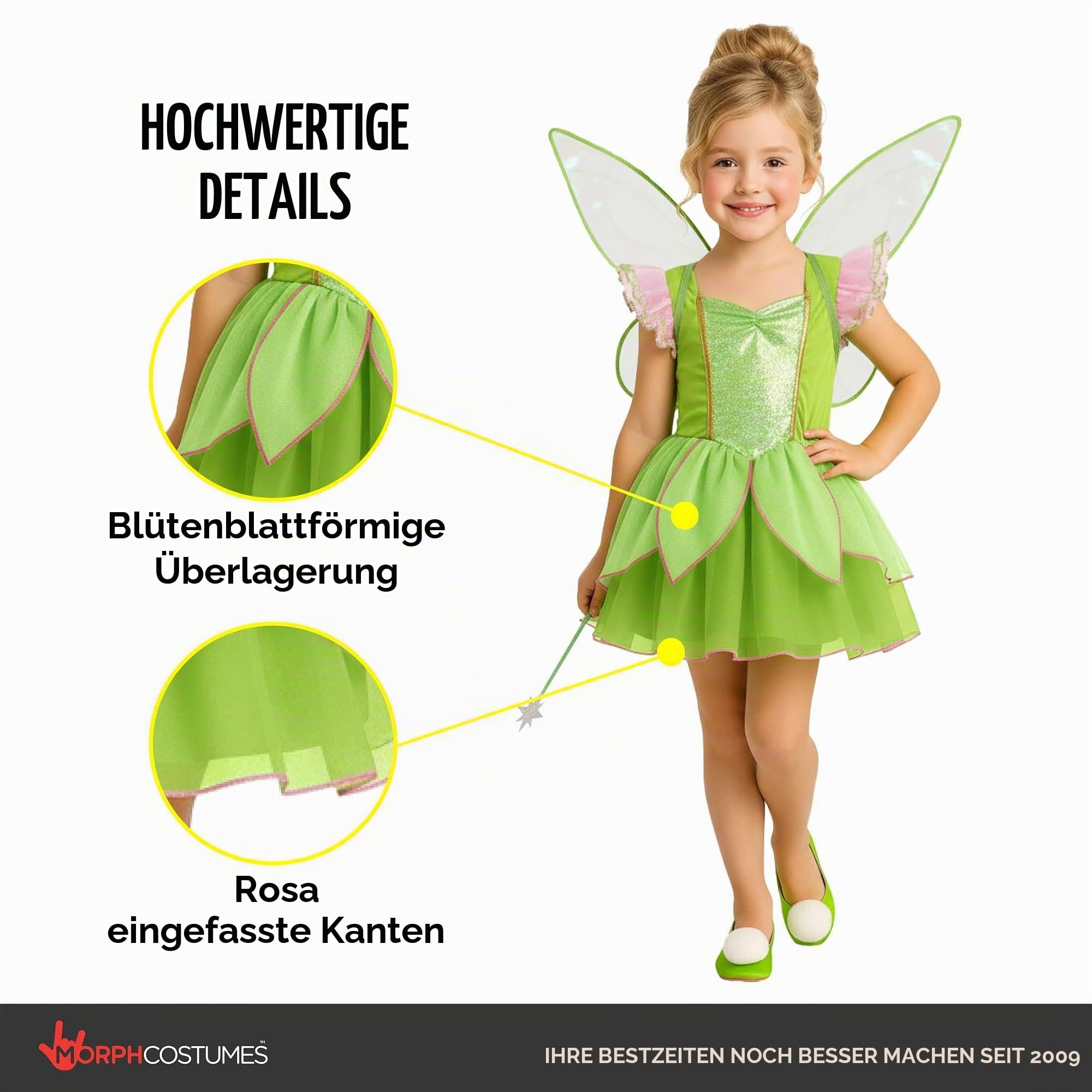 Morph Feen Kostüm Kinder, Fee Kostüm Kinder, Feenkostüm Mädchen, Faschingskostüme Kind, Karneval Kostum Kind