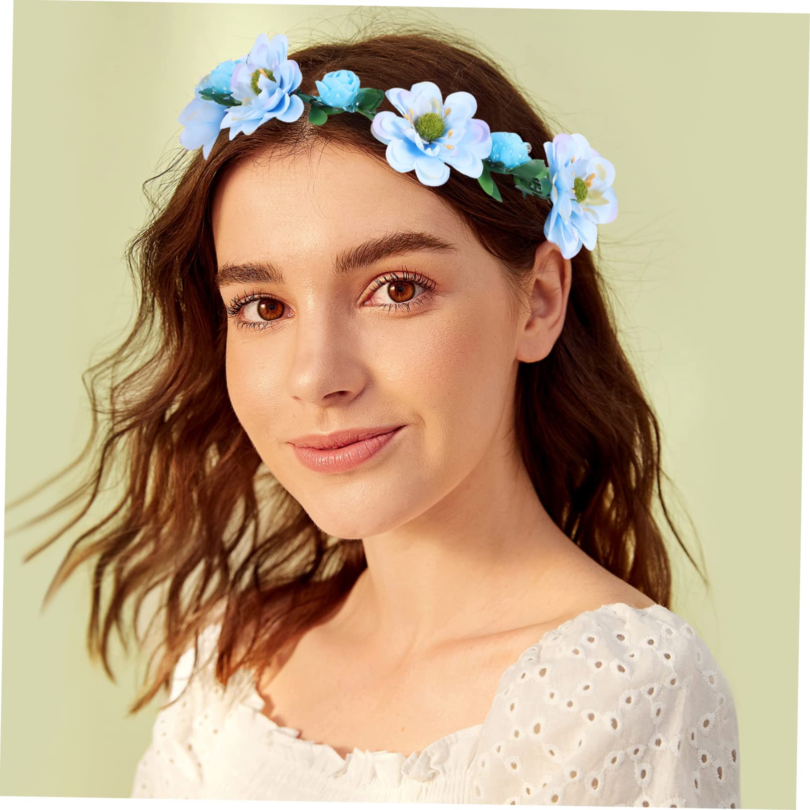 FRCOLOR 8 Stk Blumen Stirnband blumenkränze fürs haar hair toppers for women wedding hair accessories Hochzeit Stirnband Braut Blumengirlande Tiara künstliche Blumenkronen Stoff