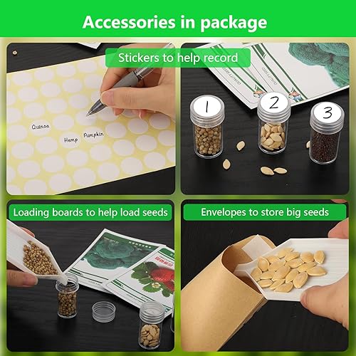 Miniatura 3 de Caja organizadora de semillas de 30 ranuras, contenedores de semillas de primera calidad para varios tamaños, semillas de jardín de verduras y