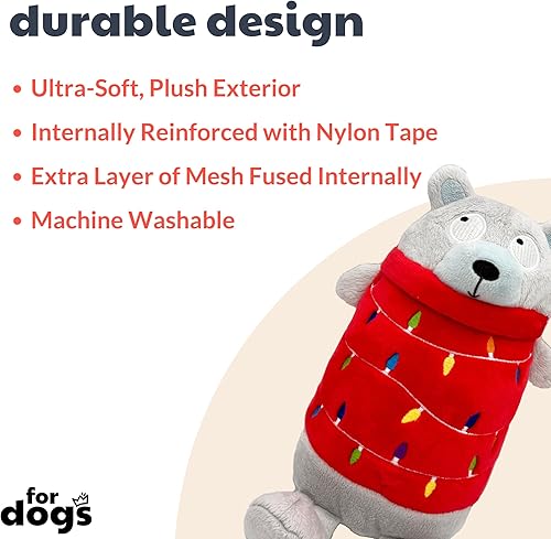 Miniatura 2 de Huxley & Kent para perros  Deck The Bear (pequeño)  Juguete de peluche navideño para perros con chirriador  Regalo divertido para perros  Divertido,