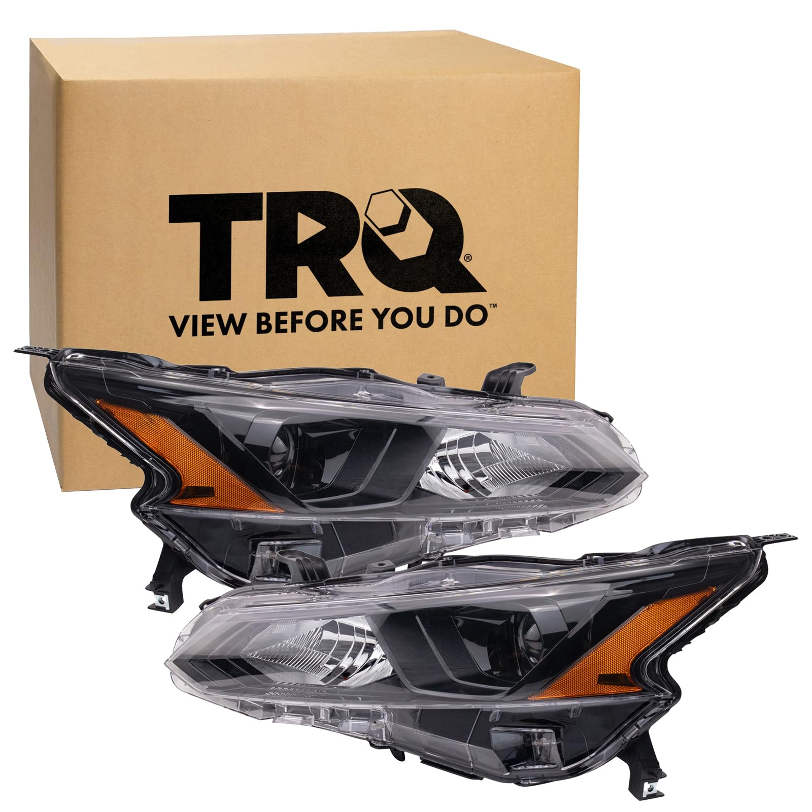 TRQ 2 Piece Headlight Assembly Set Driver &amp; Passenger Side Compatible with Nissan Altima 2022-2023 NI2502299 NI2503299 260106CA0B 260606CA0B