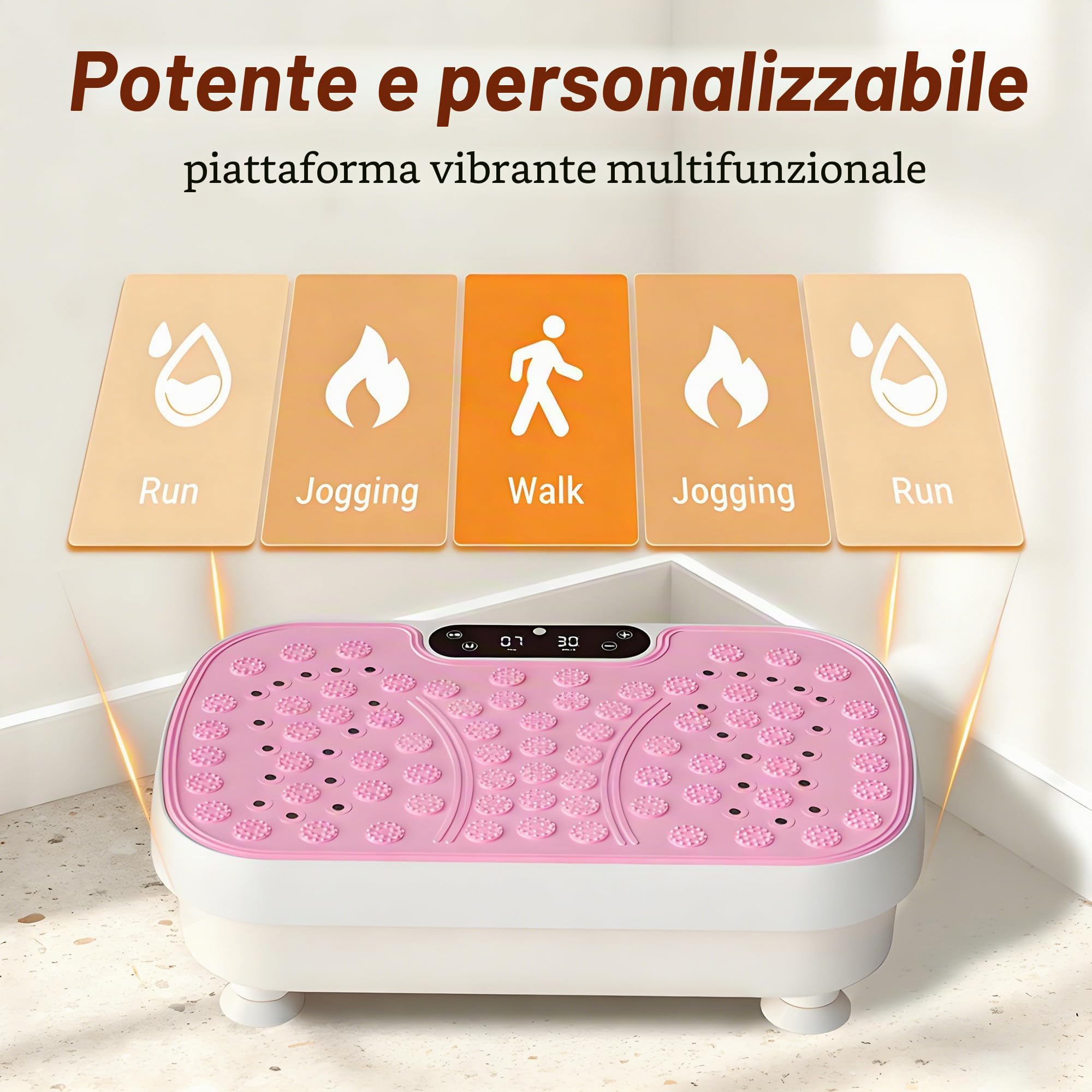 Piastra vibrante per la casa – Piastra vibrante con 3 modalità di allenamento, portata 150 kg, silenziosa fitness, vibrazione, piastra diminuzione, allenamento completo con 2 fasce di resistenza