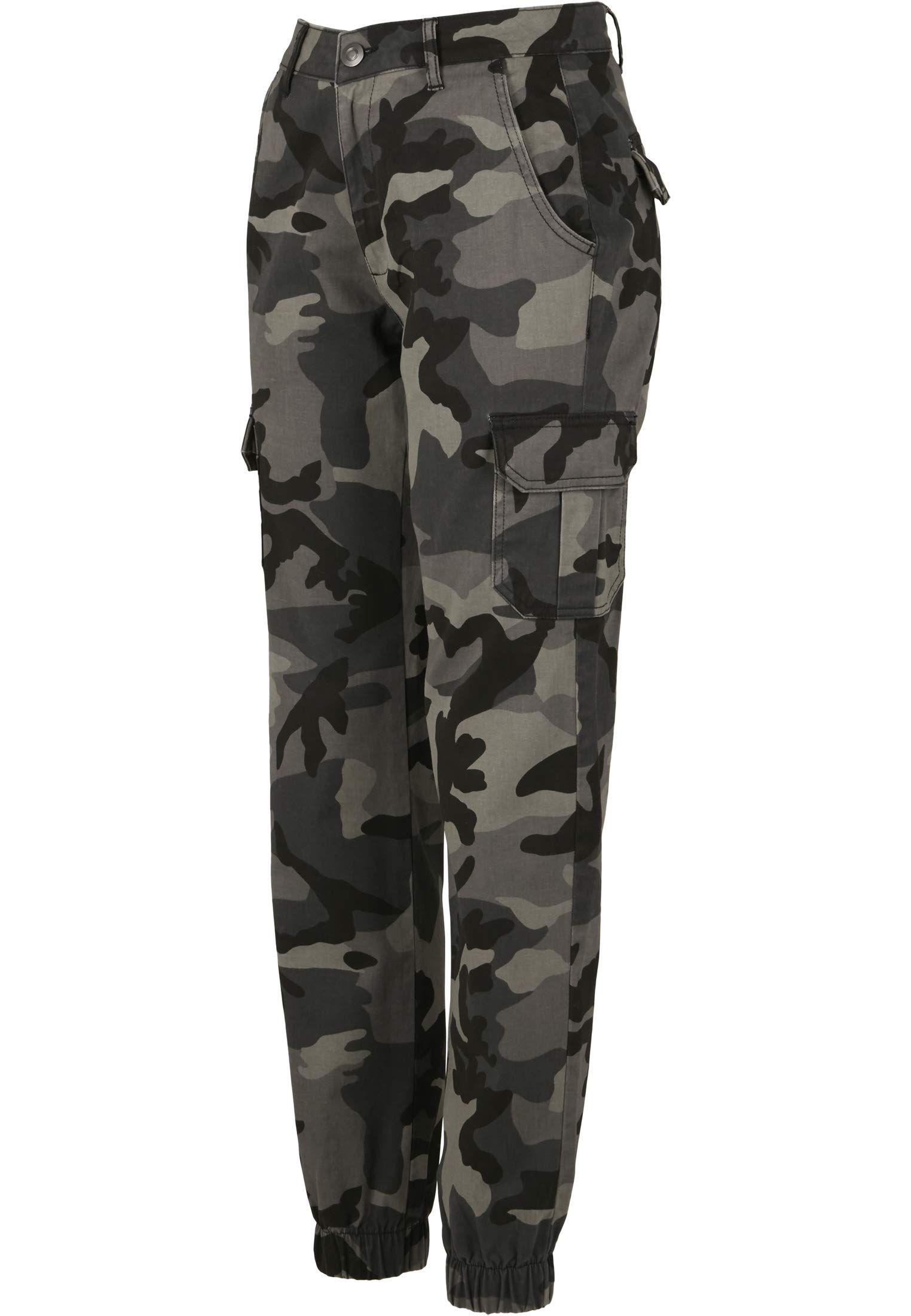 Urban Classics Women's Ladies High Waist Camo Cargo Pants Trouser