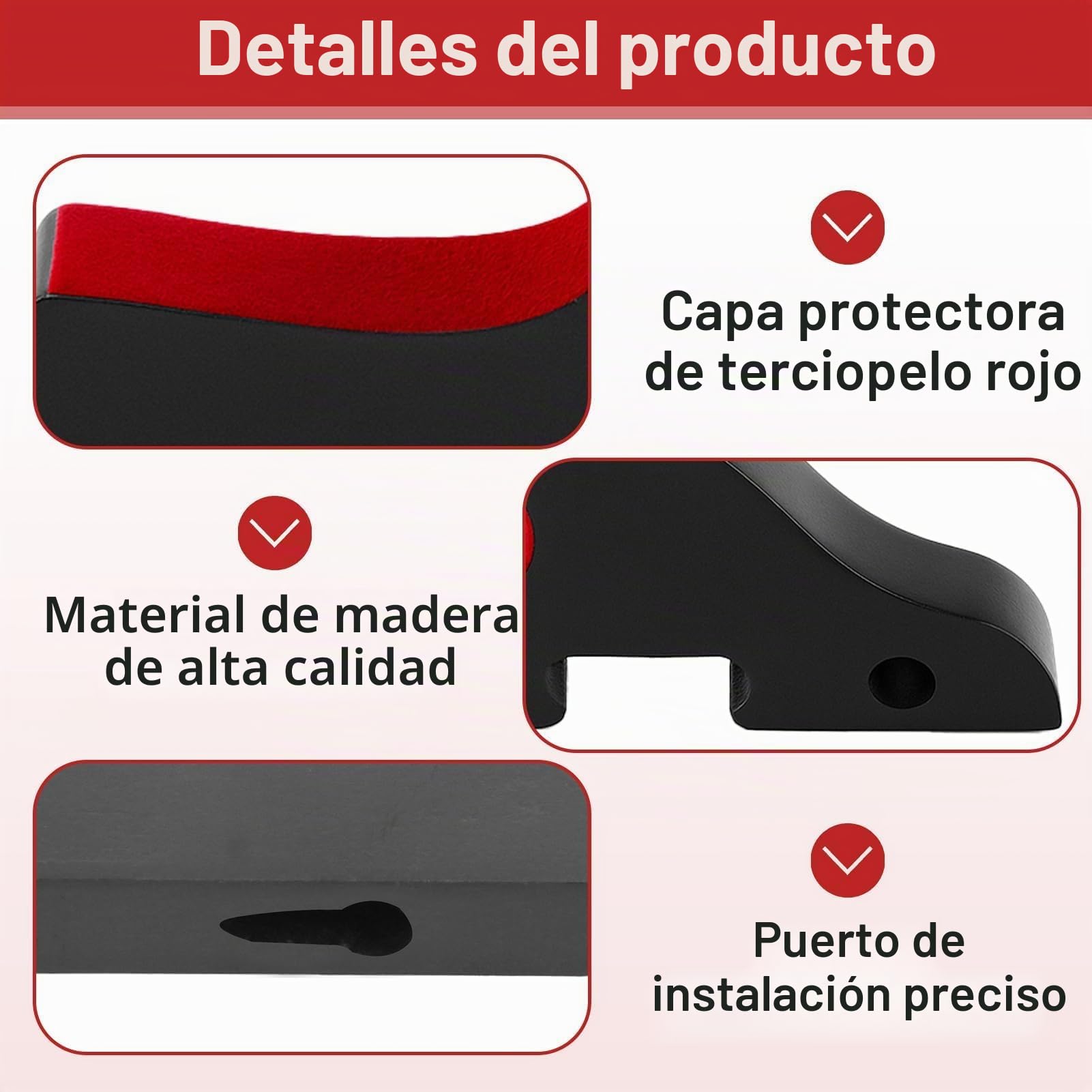 Soporte Katana Pared Negro con Acolchado de Terciopelo Exhibición Espada Samurái Gancho