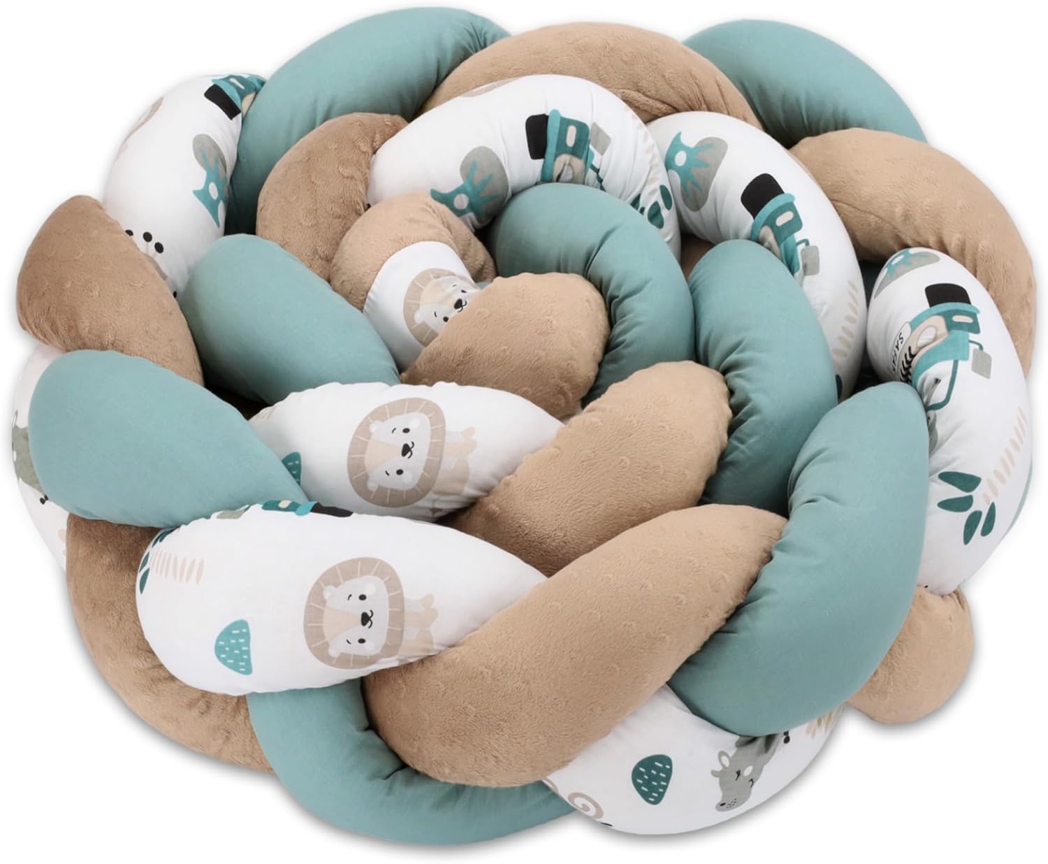 Totsy Baby Kuschelkissen Kinder Kissen Deko 200 cm - flauschig Dekokissen Kinderzimmer Kinderkissen Zierkissen geflochten Baumwolle Minky Afrika Blau