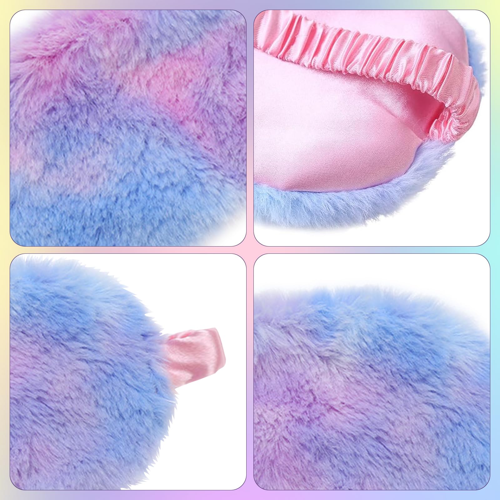 6 Pezzi Mascherine Per Dormire In Peluche Morbido – Simpatiche Bende Per Occhi Antiluce Per Bambini E Adulti - 3