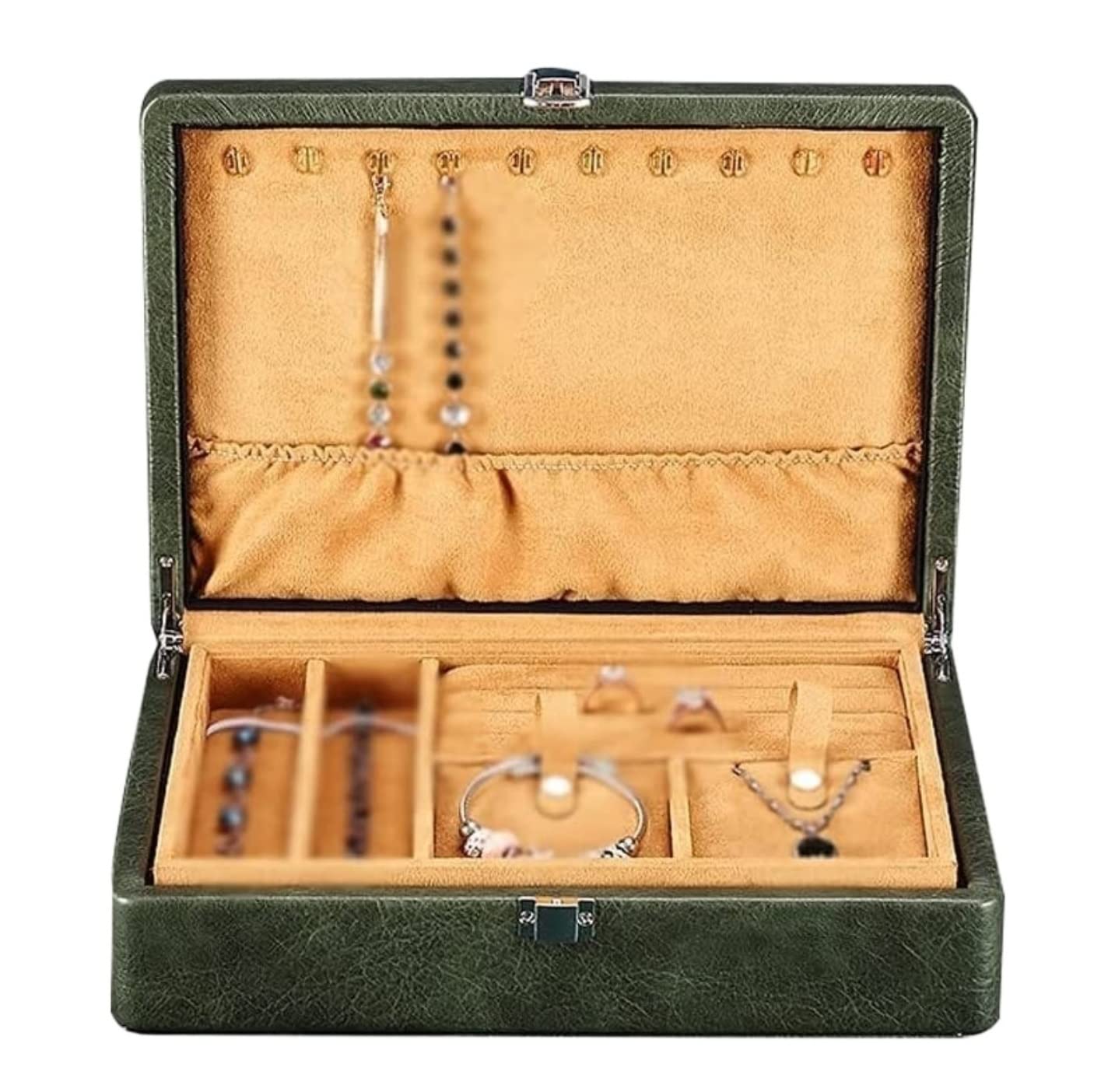 Organizzatore di Gioielli Scatola di Gioielli Custodia per Gioielli in Pelle PU Scatola di immagazzinaggio di Gioielli Orecchino Anello Orecchio Collana Organizzatore di
