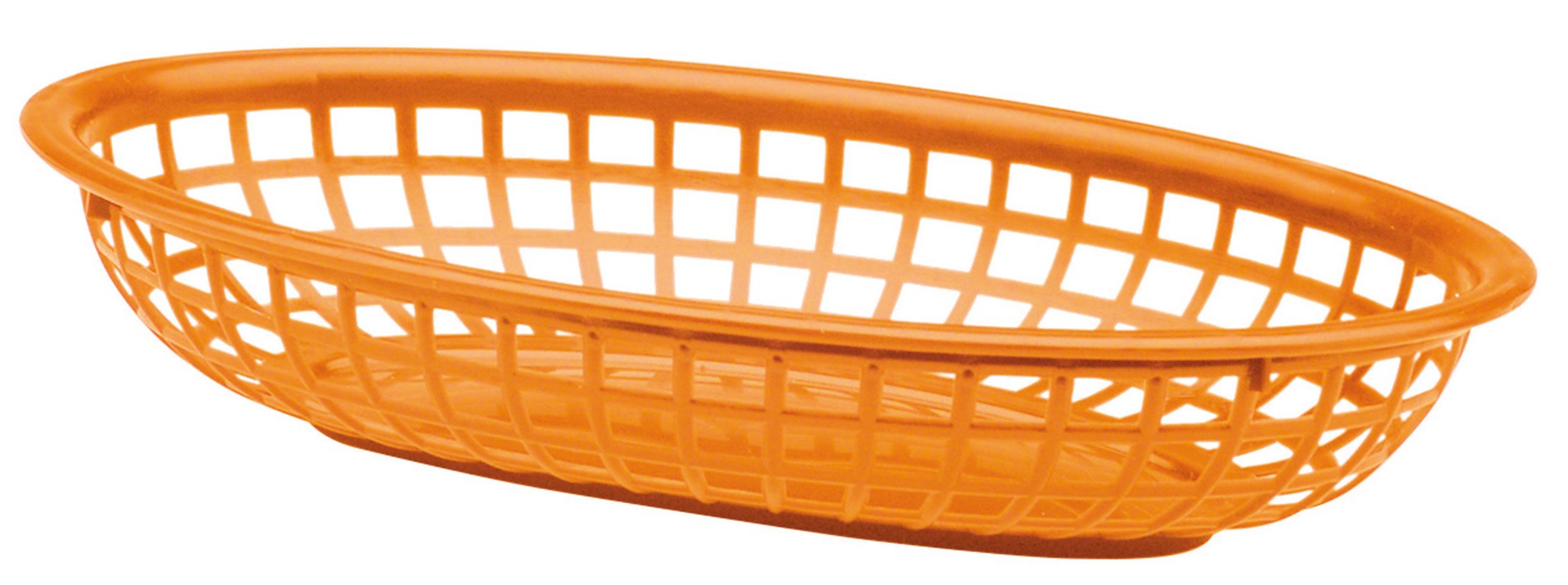 Piazza 5070066 Lot de 6 paniers ovales en plastique Orange 24 cm x 15 cm