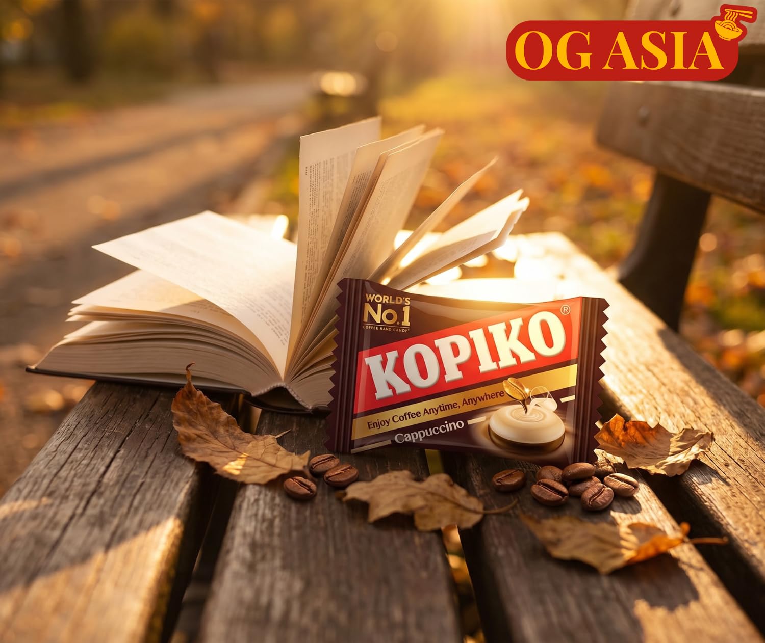 KOPIKO Cukierki do kawy Cappuccino - Autentyczne kawaowe przyjemności - OG ASIA - 175 g woreczek