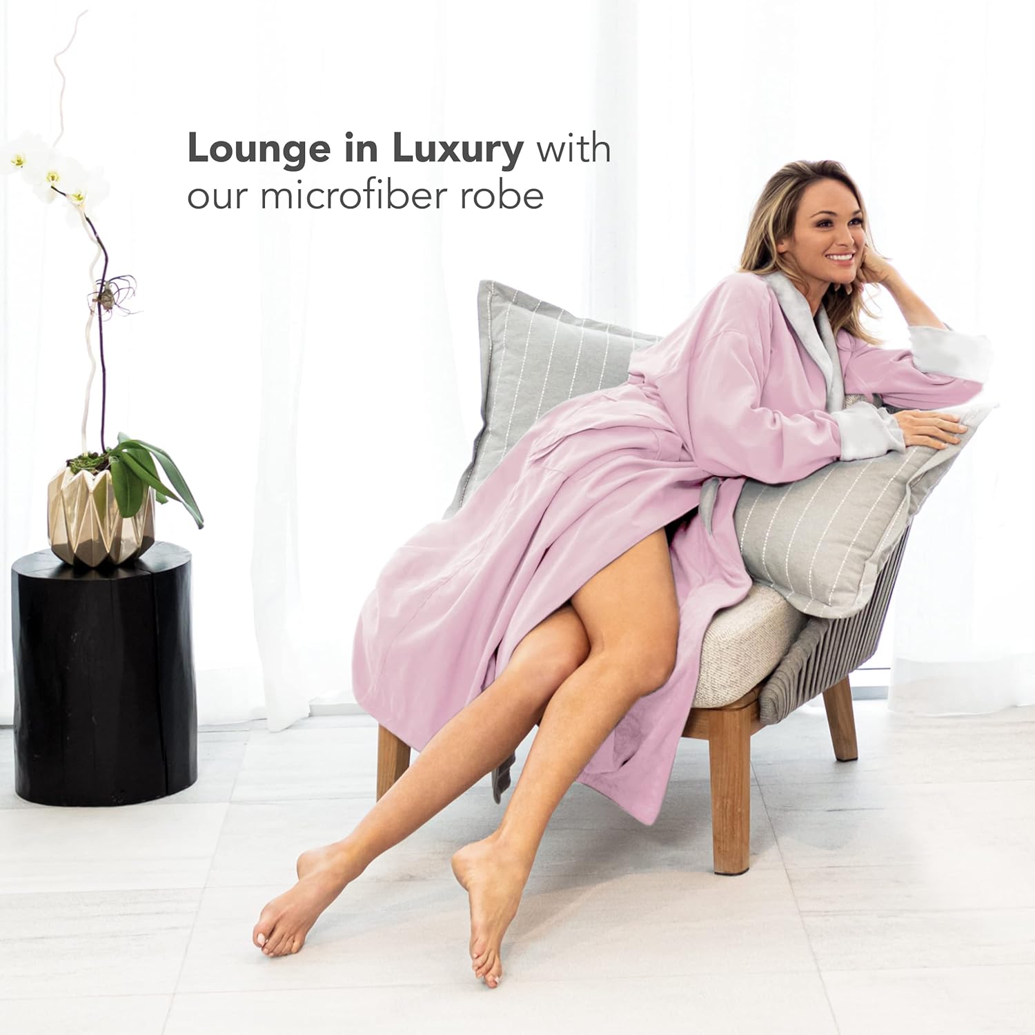 Women's Microfiber Robe by BOCA - Luxury Hotel Bathrobe, Long Spa Robes for Women - Generous Sizing - Image 5