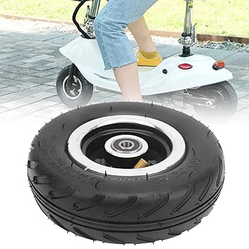 Inflatable Wheel, Good Anti Skid Performance Rubber Tire, Fast Heat Dissipation Rubber Aluminum Alloy Air Tire, for Electric Scoote Outdoor Service Wheel