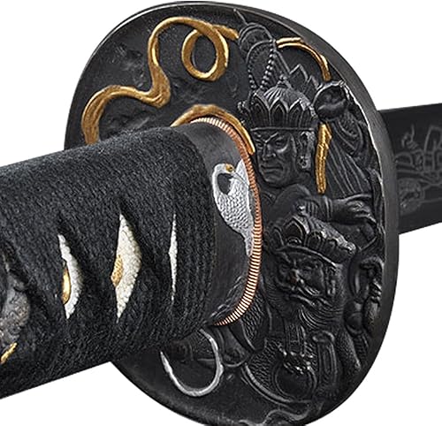 Vista 81 de Handmade Sword - Espada Wakizashi japonesa, práctica, forjada a mano, acero al carbono 1045/1060/1080, templado al calor, espiga completa, afilada