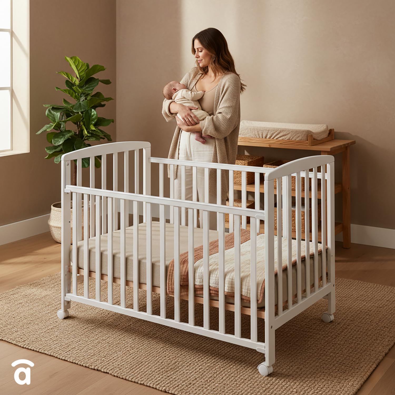 Asalvo 12371 - Cuna de madera, 120 x 60 cm, color blanco