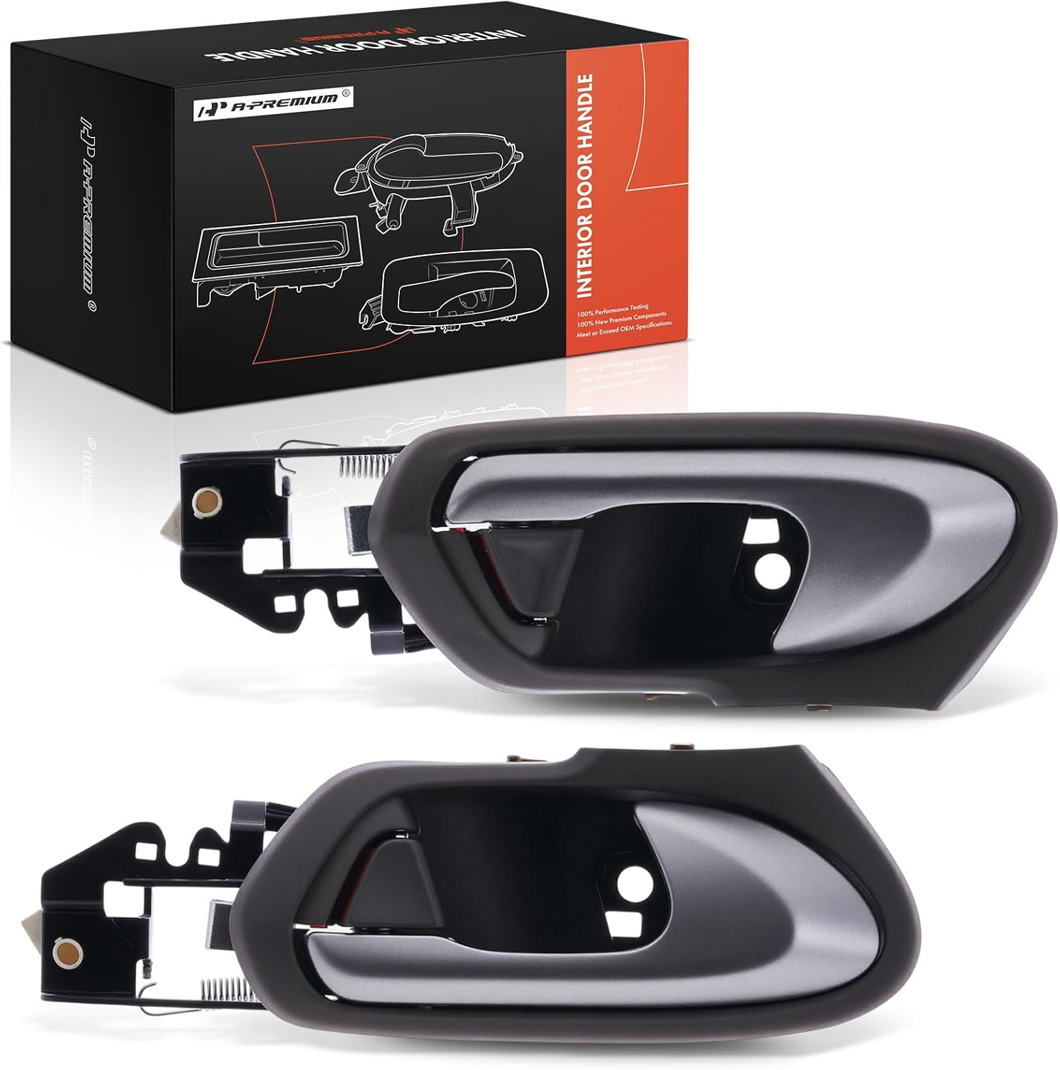 A-Premium Inside Interior Door Handles Compatible with Honda Civic 2006-2011, Silver-Brown, 2-PC Set, Front Driver & Passenger Side