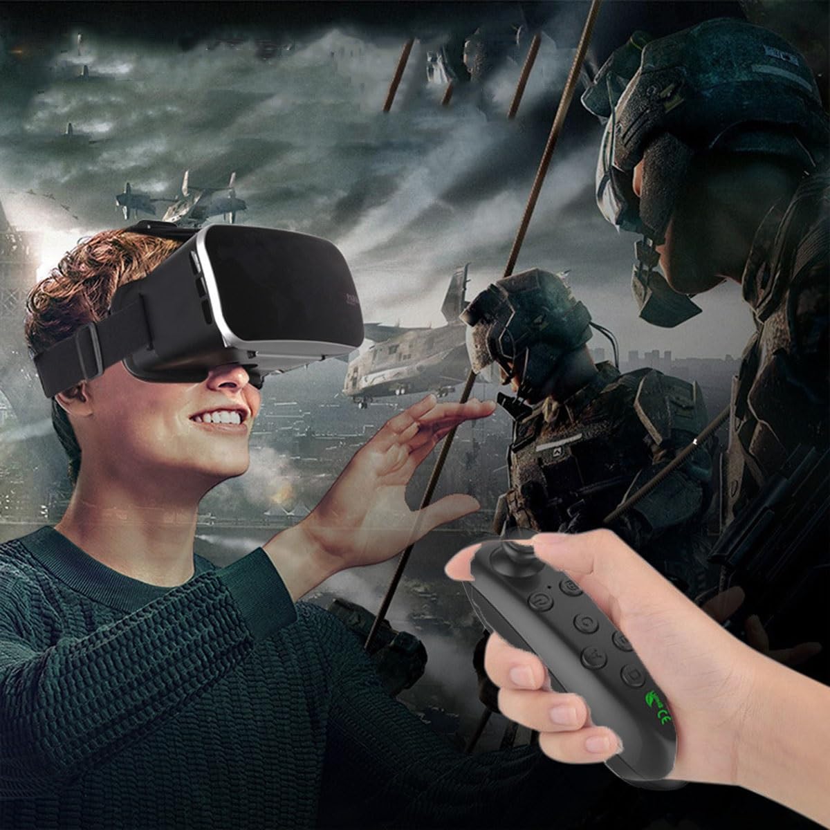 Gafas 3D VR, Gafas 3D HD VR de Realidad Virtual Inteligente, Gafas VR con protección for los Ojos con luz Azul, Compatibles con Sistemas Android e iOS Que admiten miopía