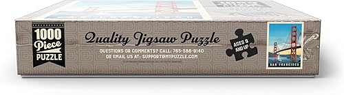 Miniatura 10 de MyPuzzle San Francisco Under The Golden Gate, póster vintage, rompecabezas prémium de 1000 piezas para adultos