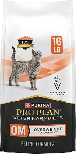 Purina Pro Plan Veterinary Diets OM - Alimento seco para gatos con fórmula felina para control de sobrepeso, bolsa de 16 libras