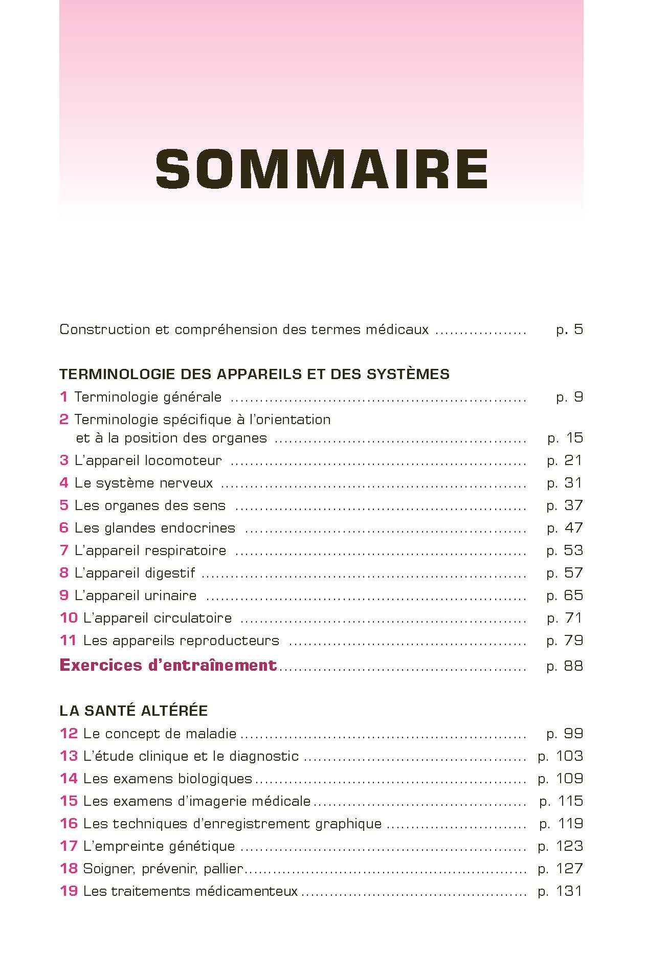 Terminologie médicale et physiopathologie - Ouvrage de référence