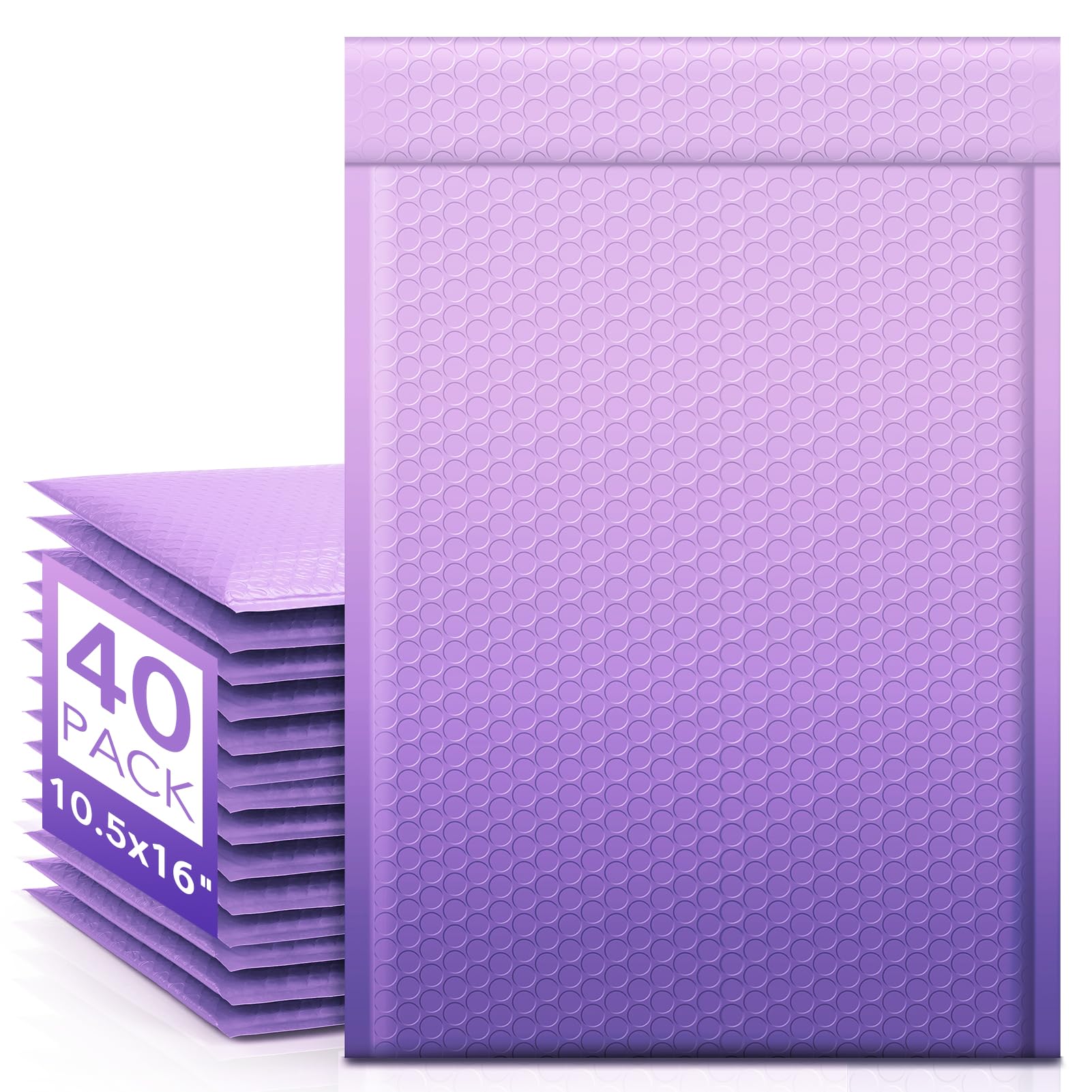 Fuxury 40 Pack Bubble Mailers 10.5x16" Gradient Purple Padded Envelopes
