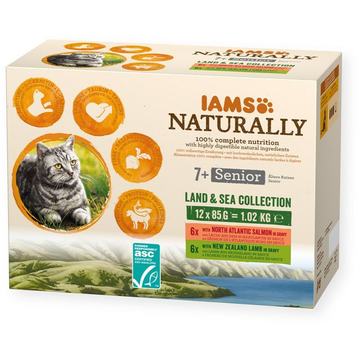 Iams Land & Sea Collection 7+ Senior Mokra Karma dla Kotów, 12 x 85 g