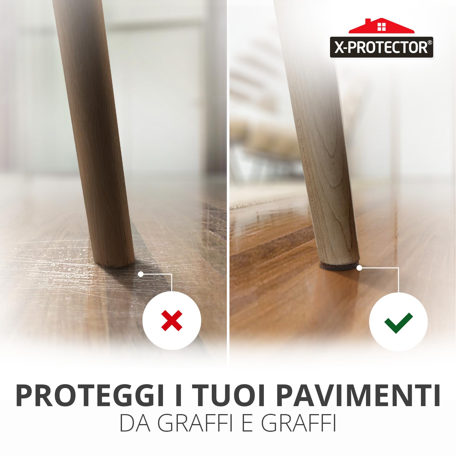 Gedotec Cuscinetti Antiscivolo In Feltro Nero, 30x30 Mm, Spessore 4-5 Mm, Autoadesivi, 15 Pezzi, Proteggi Pavimento Per Mobili