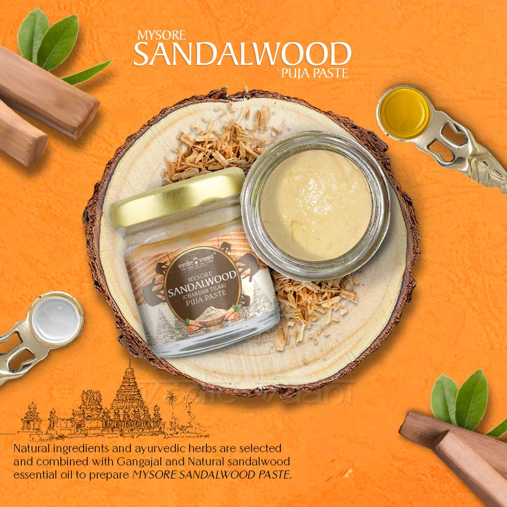 Vedic Vaani Mysore Sandalwood (Chandan Tilak) Puja Paste Sacred
