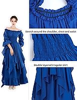 Vista 15 de NSPSTT Vestido victoriano, disfraz renacentista para mujer, vestido de bruja gótico, vestido de boda medieval