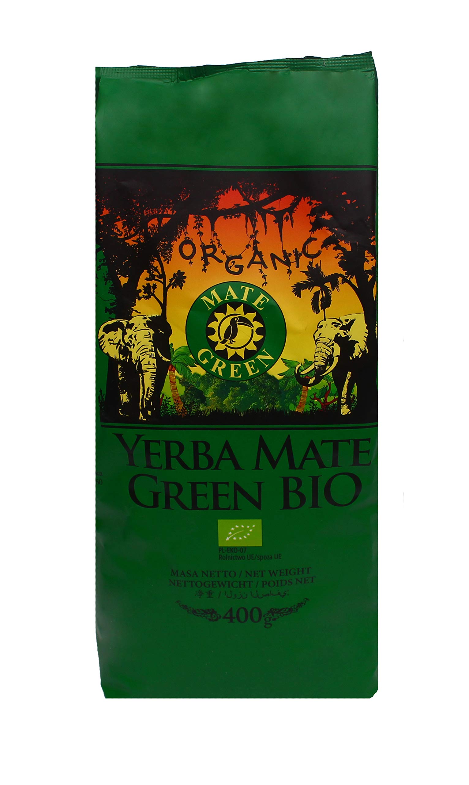 Mate Green Organic z oryginalnym, ręcznie robionym kalabazą do herbaty mate | suszony na powietrzu | bez dymu | bez plastiku | fair | mateta z liści maty | bez glutenu | bio | wysoka jakość