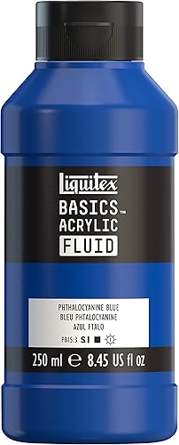 Liquitex BASICS - Pintura acrílica líquida, botella de 8.5 onzas, azul ftalocianina