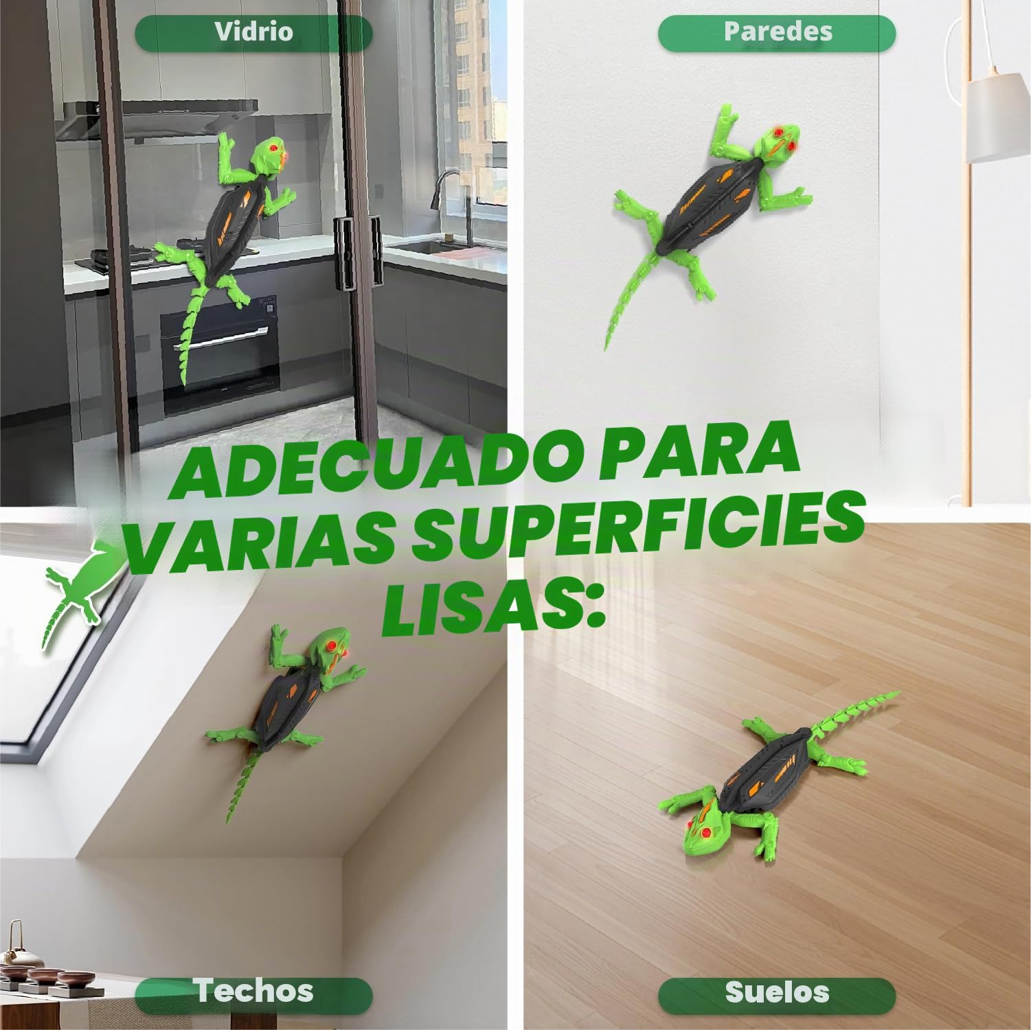 snookids Lagarto Teledirigido, Lagartija Teledirigida Gecko Radio Control Robot Juguete con Ojos LED Brillantes Movimientos Realistas, Regalos Fiesta de Cumpleaños Niños y Niñas de 3, 4, 5, 6, 7 y 8+