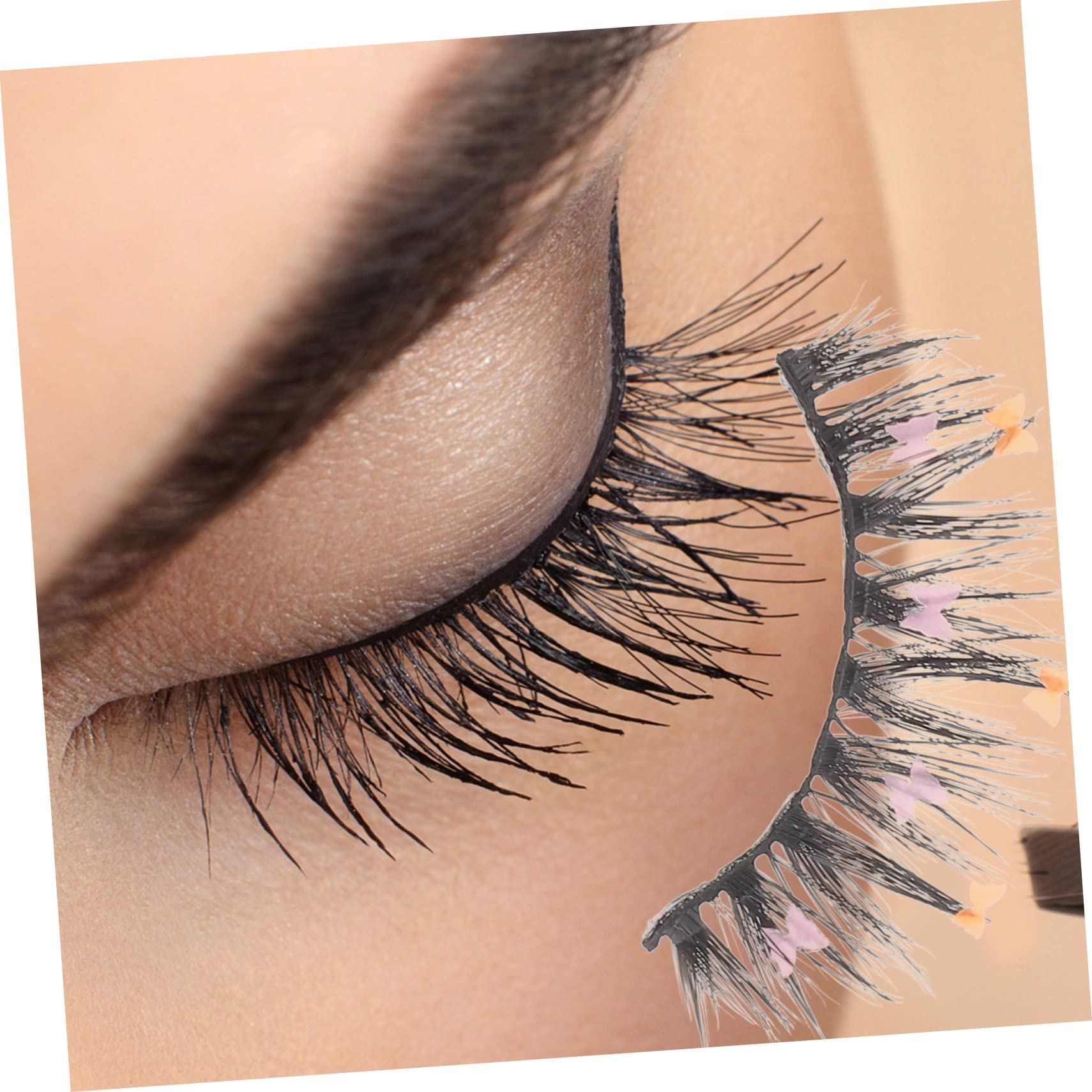 FOMIYES 5 Set Di Ciglia Finte Facili Da Applicare Ciglia Sottili Glitterate Per Look Da/notte 4 Paia*5