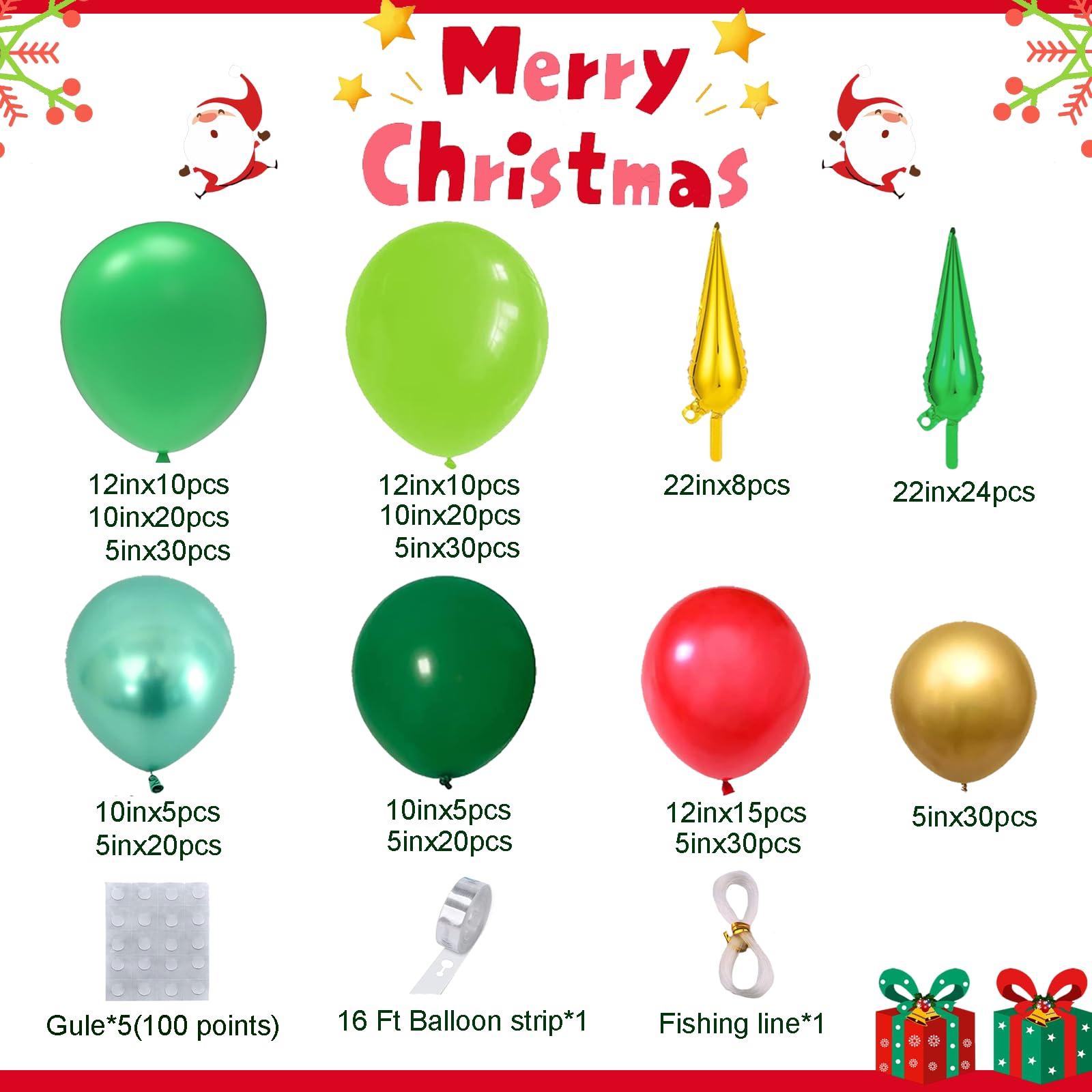 Amazon | AobkDeco クリスマスバルーン ガーランド アーチキット