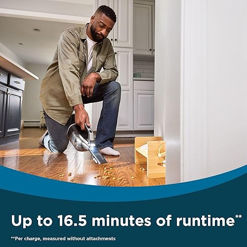 Miniatura 9 de BLACK+DECKER Dustbuster reve Aspiradora de mano inalámbrica, portátil, inalámbrica, luz LED, largo tiempo de funcionamiento, recargable y ligero,