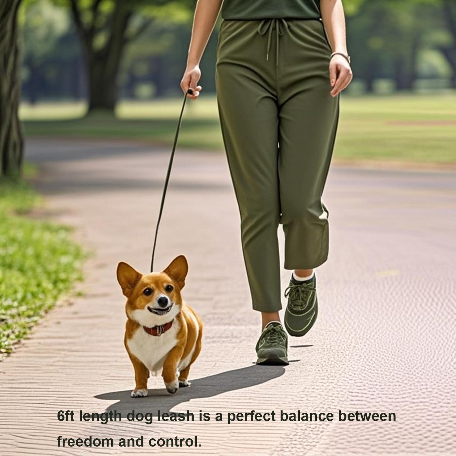 Siumouhoi 180cm Traditional Style Dog Leashes, Strong Collar Hook, for Small Medium and Large Dogs (Military Green, 180cm x 1.5cm) - Image 2