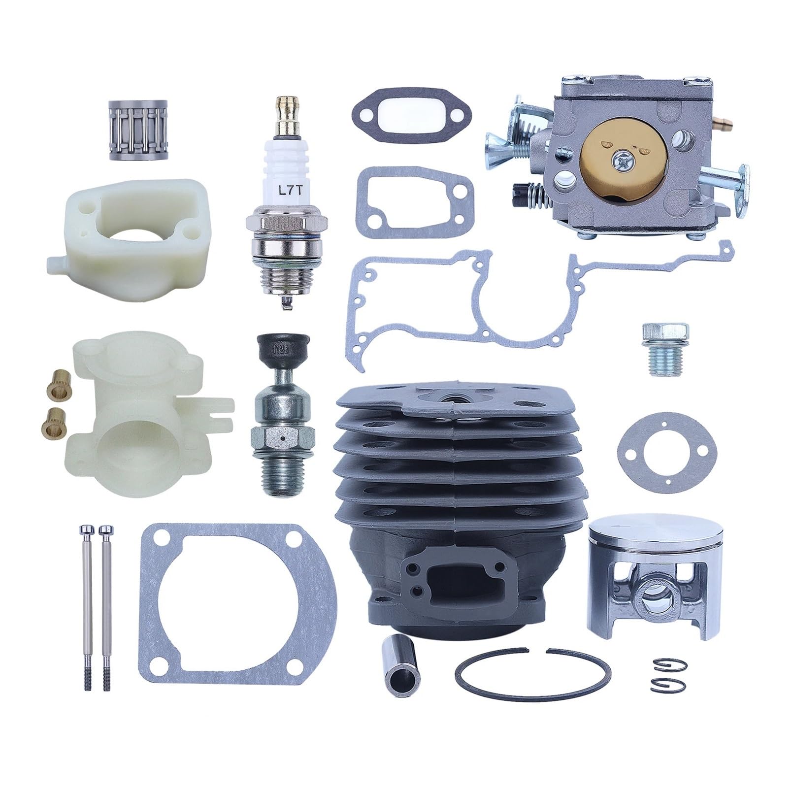 Kit de carburador de pistón de Cilindro de Gran diámetro de 52 mm for Motosierra 266XP, 266, 266SE, XP, SE 61, Adaptador de colector de admisión Accesorios para cortacésped