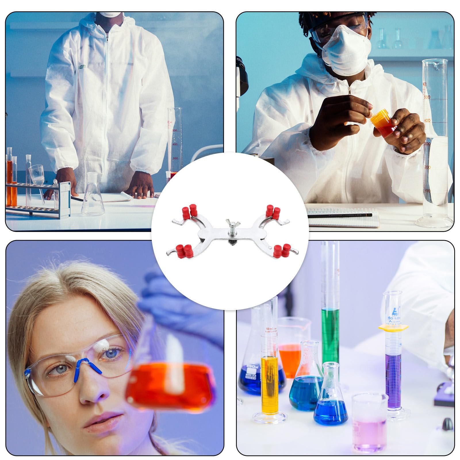 OUNONA 5pcs Titolazione Morsetto Doppio Buret Clip Buretta Test Tubo Clip Alluminio Buret Morsetto Buretta Morsetto In Alluminio Buret Clip Titolazione Clip Esperimento Accessori di Fissaggio Buretta
