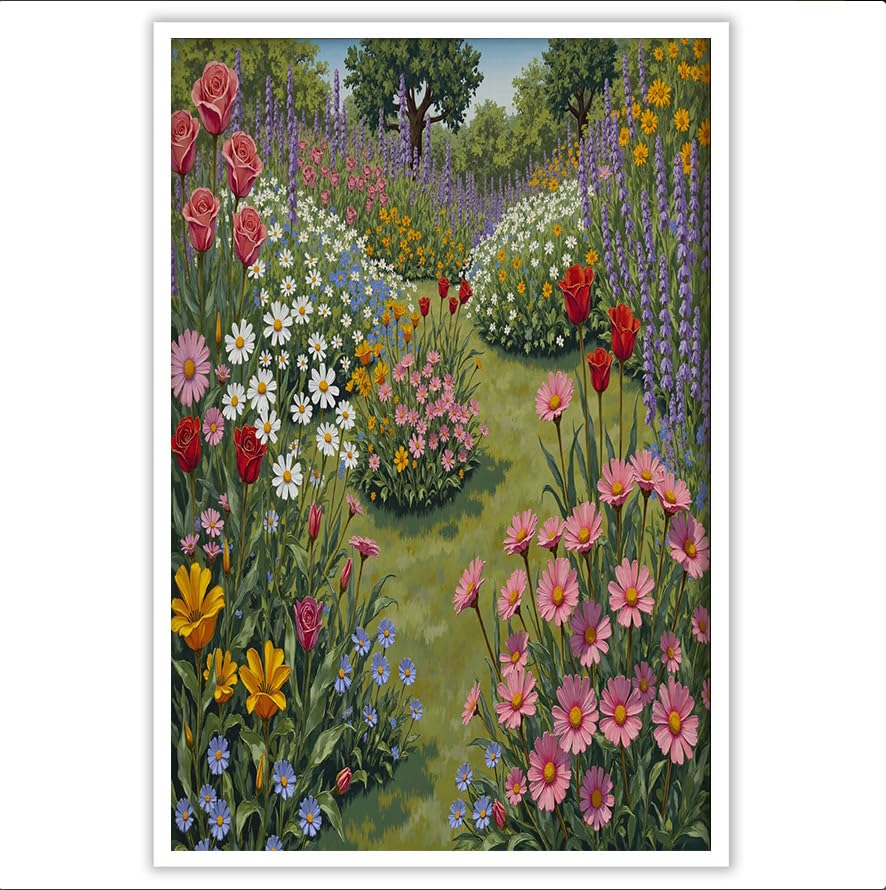 Art mural roses des prés sauvages pour illuminer votre salon